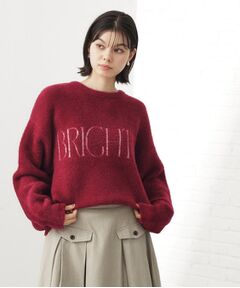 THE SHOP TK / ザ ショップ ティーケー カットソー | ベルベットフェザー ロゴニットプルオーバー