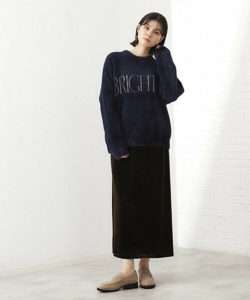 THE SHOP TK / ザ ショップ ティーケー カットソー | ベルベットフェザー ロゴニットプルオーバー | 詳細11