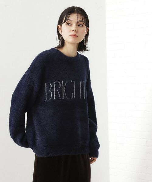 THE SHOP TK / ザ ショップ ティーケー カットソー | ベルベットフェザー ロゴニットプルオーバー | 詳細12