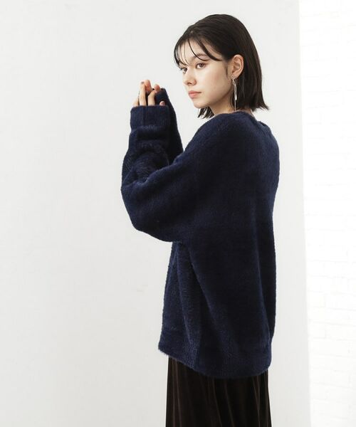 THE SHOP TK / ザ ショップ ティーケー カットソー | ベルベットフェザー ロゴニットプルオーバー | 詳細13