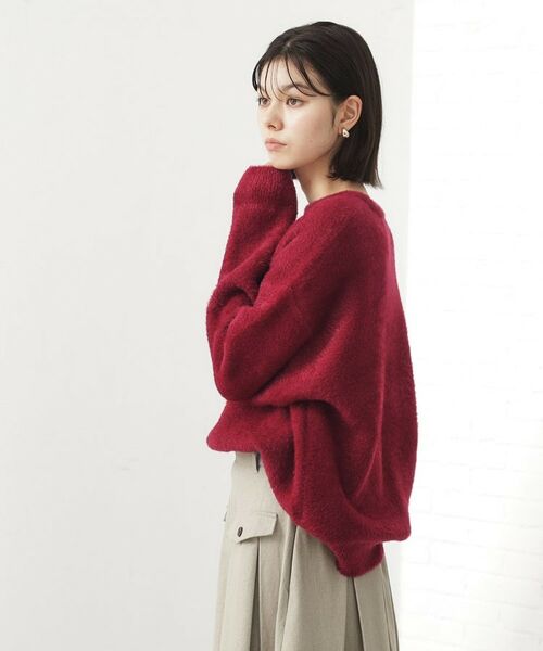 THE SHOP TK / ザ ショップ ティーケー カットソー | ベルベットフェザー ロゴニットプルオーバー | 詳細15