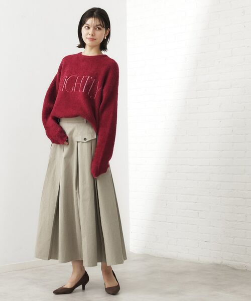 THE SHOP TK / ザ ショップ ティーケー カットソー | ベルベットフェザー ロゴニットプルオーバー | 詳細17