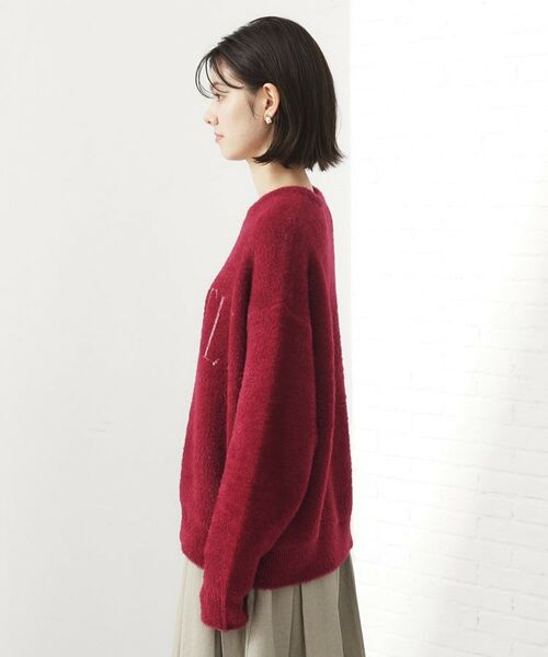 THE SHOP TK / ザ ショップ ティーケー カットソー | ベルベットフェザー ロゴニットプルオーバー | 詳細20