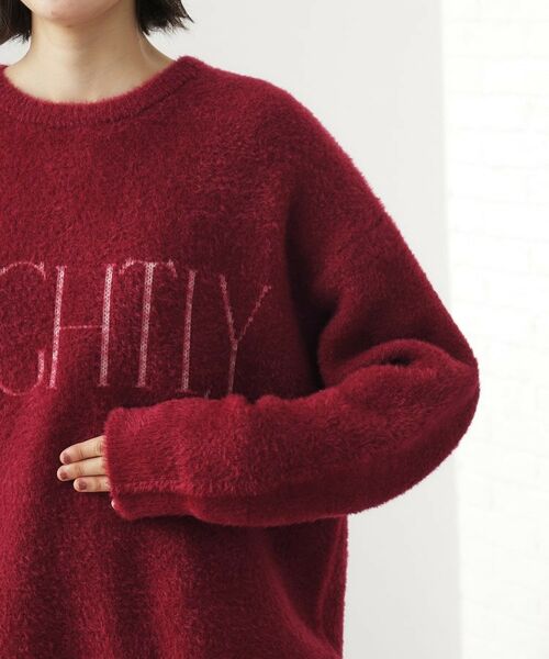 THE SHOP TK / ザ ショップ ティーケー カットソー | ベルベットフェザー ロゴニットプルオーバー | 詳細23