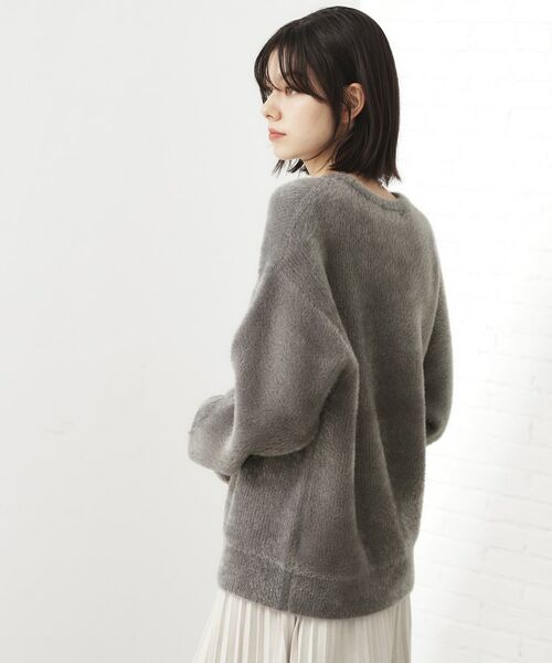 THE SHOP TK / ザ ショップ ティーケー カットソー | ベルベットフェザー ロゴニットプルオーバー | 詳細3