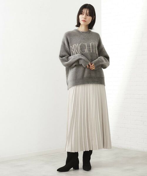 THE SHOP TK / ザ ショップ ティーケー カットソー | ベルベットフェザー ロゴニットプルオーバー | 詳細5