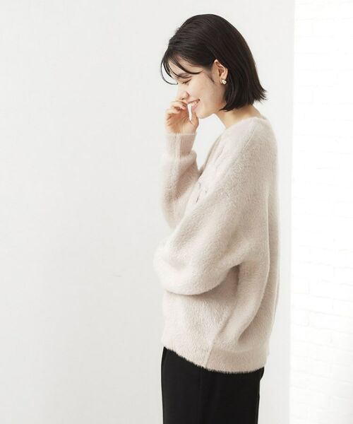 THE SHOP TK / ザ ショップ ティーケー カットソー | ベルベットフェザー ロゴニットプルオーバー | 詳細7