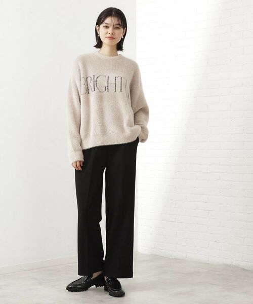 THE SHOP TK / ザ ショップ ティーケー カットソー | ベルベットフェザー ロゴニットプルオーバー | 詳細9