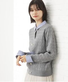 THE SHOP TK / ザ ショップ ティーケー ニット・セーター | 【着るだけでコーデ完成】シャツレイヤード風 ケーブルニット