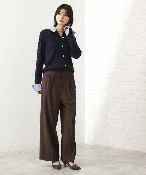 THE SHOP TK / ザ ショップ ティーケー ニット・セーター | 【着るだけでコーデ完成】シャツレイヤード風 ケーブルニット | 詳細11