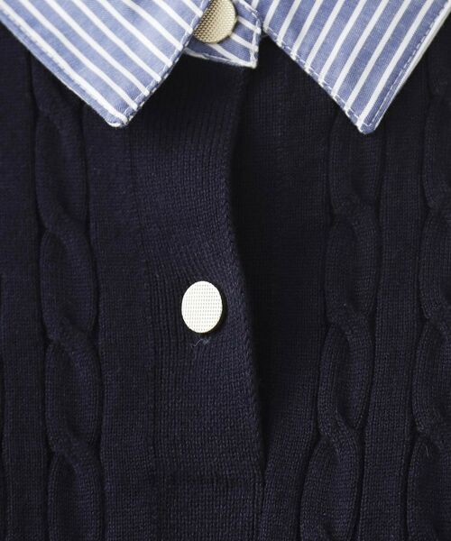 THE SHOP TK / ザ ショップ ティーケー ニット・セーター | 【着るだけでコーデ完成】シャツレイヤード風 ケーブルニット | 詳細12