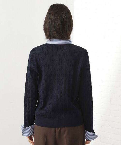 THE SHOP TK / ザ ショップ ティーケー ニット・セーター | 【着るだけでコーデ完成】シャツレイヤード風 ケーブルニット | 詳細15