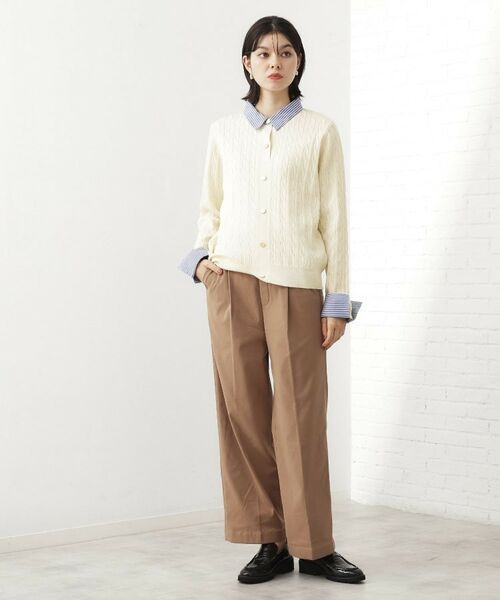 THE SHOP TK / ザ ショップ ティーケー ニット・セーター | 【着るだけでコーデ完成】シャツレイヤード風 ケーブルニット | 詳細3