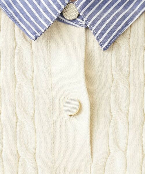 THE SHOP TK / ザ ショップ ティーケー ニット・セーター | 【着るだけでコーデ完成】シャツレイヤード風 ケーブルニット | 詳細4