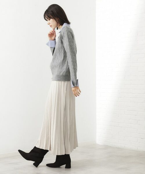 THE SHOP TK / ザ ショップ ティーケー ニット・セーター | 【着るだけでコーデ完成】シャツレイヤード風 ケーブルニット | 詳細7