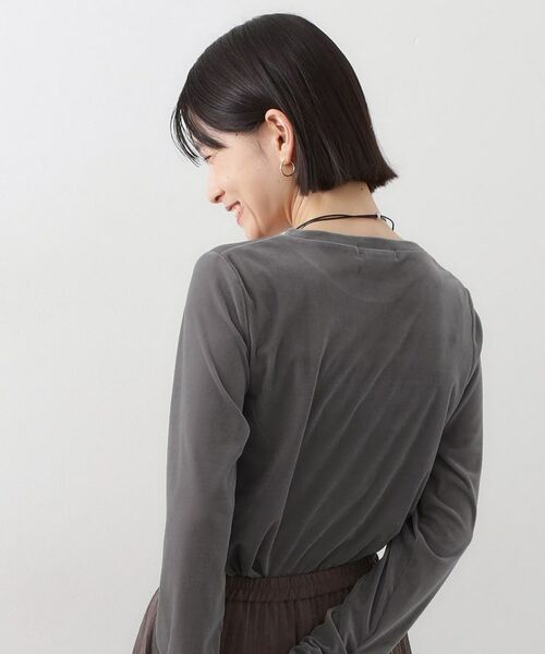 THE SHOP TK / ザ ショップ ティーケー カットソー | 【程よいシアー感】ベロア袖クシュプルオーバー | 詳細14