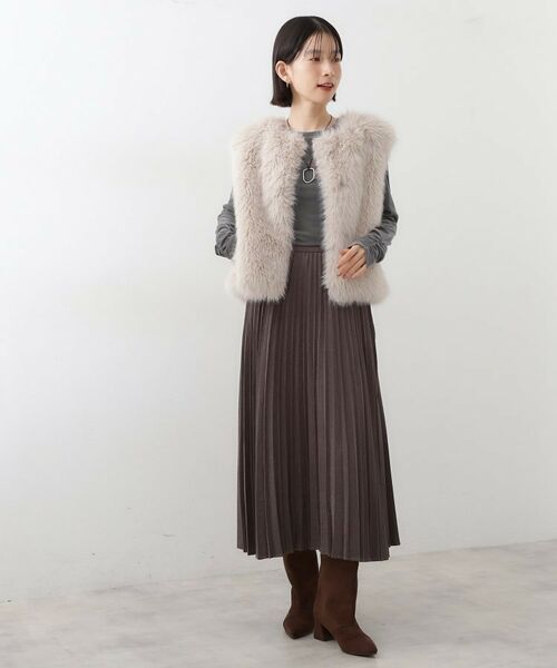 THE SHOP TK / ザ ショップ ティーケー カットソー | 【程よいシアー感】ベロア袖クシュプルオーバー | 詳細15