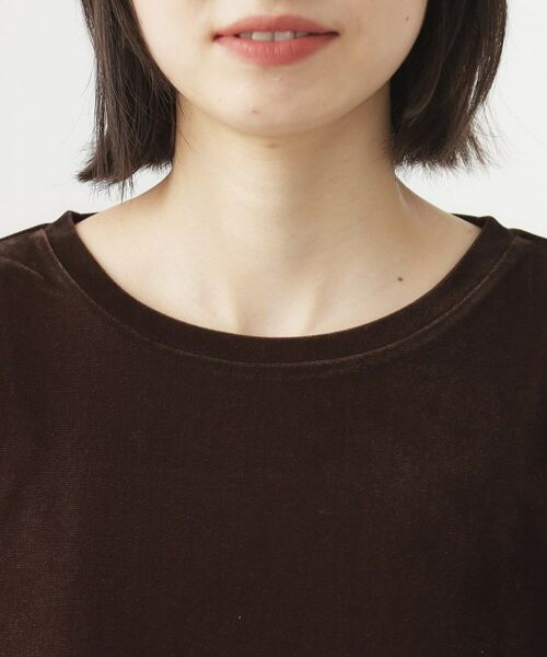 THE SHOP TK / ザ ショップ ティーケー カットソー | 【程よいシアー感】ベロア袖クシュプルオーバー | 詳細20