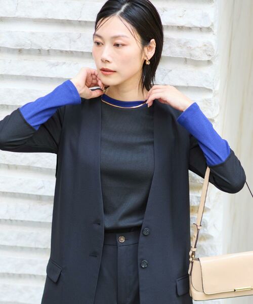 THE SHOP TK / ザ ショップ ティーケー カットソー | バイカラーテレコプルオーバー | 詳細1