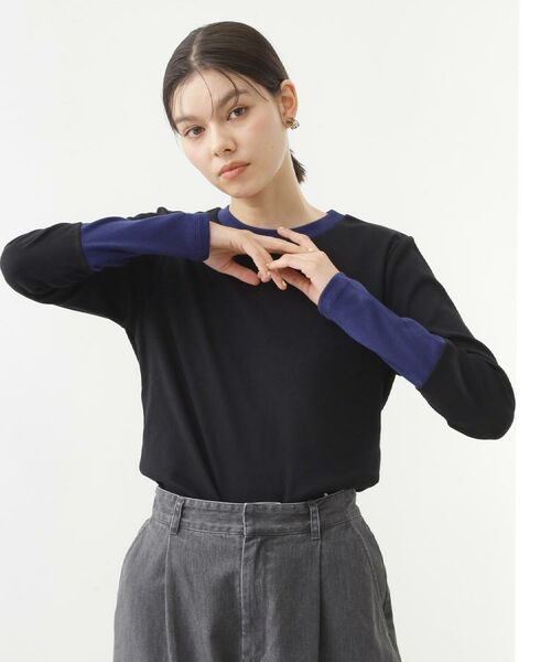 THE SHOP TK / ザ ショップ ティーケー カットソー | バイカラーテレコプルオーバー | 詳細11