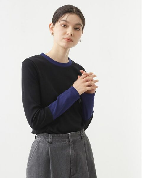 THE SHOP TK / ザ ショップ ティーケー カットソー | バイカラーテレコプルオーバー | 詳細12