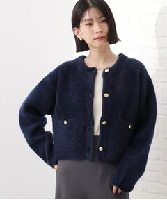 THE SHOP TK / ザ ショップ ティーケー カーディガン・ボレロ | 【即戦力】ベロアフェザーカーディガン