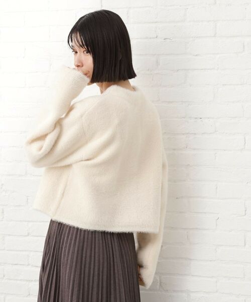 THE SHOP TK / ザ ショップ ティーケー カーディガン・ボレロ | 【即戦力】ベロアフェザーカーディガン | 詳細4