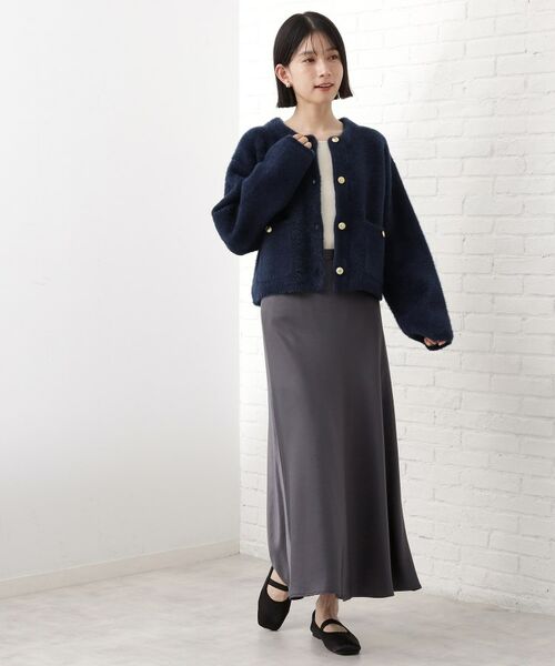 THE SHOP TK / ザ ショップ ティーケー カーディガン・ボレロ | 【即戦力】ベロアフェザーカーディガン | 詳細9