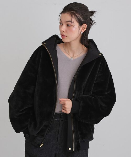 THE SHOP TK / ザ ショップ ティーケー レザーブルゾン・ジャケット | 【2WAY/洗える】リバーシブル フェイクファーブルゾン | 詳細18