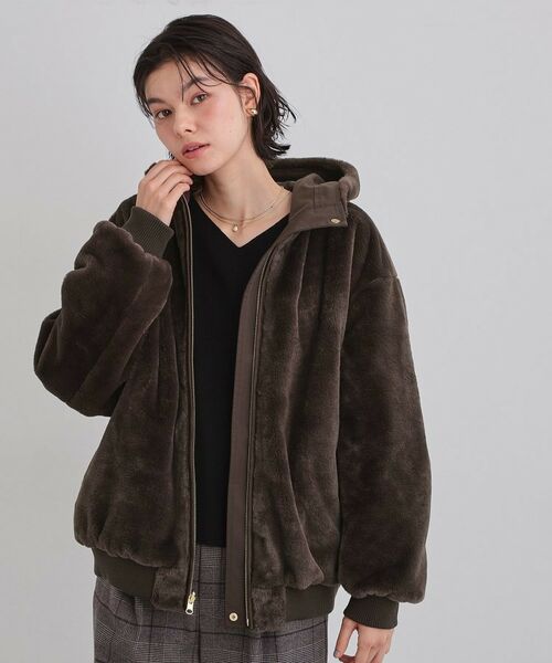 THE SHOP TK / ザ ショップ ティーケー レザーブルゾン・ジャケット | 【2WAY/洗える】リバーシブル フェイクファーブルゾン | 詳細26