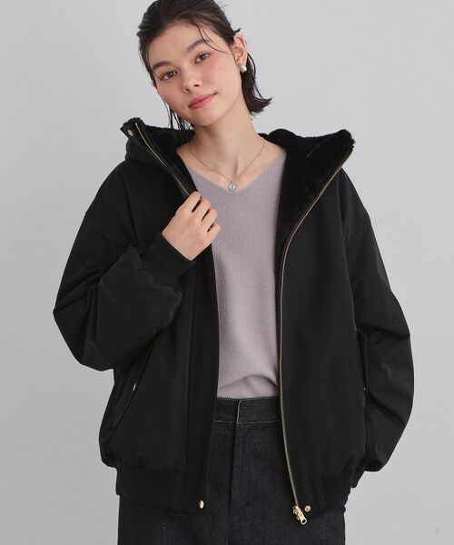 THE SHOP TK / ザ ショップ ティーケー レザーブルゾン・ジャケット | 【2WAY/洗える】リバーシブル フェイクファーブルゾン(ブラック(019))