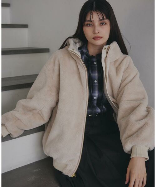 THE SHOP TK / ザ ショップ ティーケー レザーブルゾン・ジャケット | 【2WAY/洗える】リバーシブル フェイクファーブルゾン(グレージュ(050))