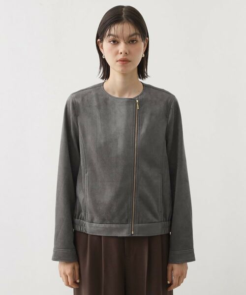 THE SHOP TK / ザ ショップ ティーケー レザーブルゾン・ジャケット | スエードライク ライダースジャケット | 詳細12
