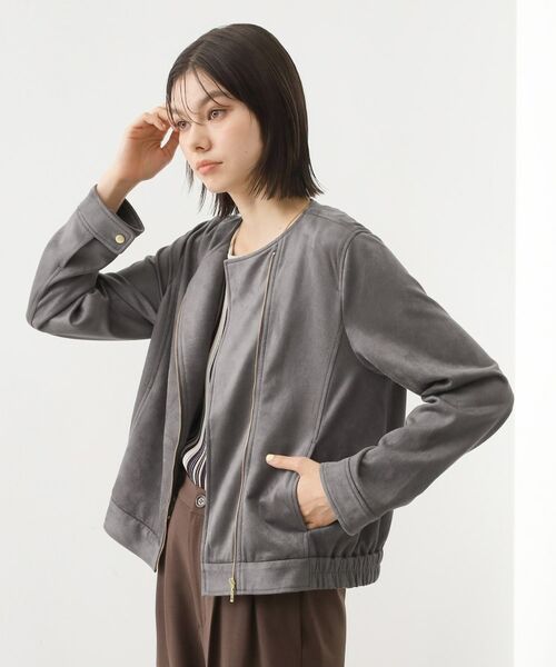 THE SHOP TK / ザ ショップ ティーケー レザーブルゾン・ジャケット | スエードライク ライダースジャケット | 詳細2