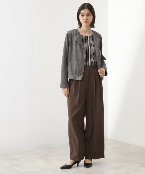 THE SHOP TK / ザ ショップ ティーケー レザーブルゾン・ジャケット | スエードライク ライダースジャケット | 詳細3