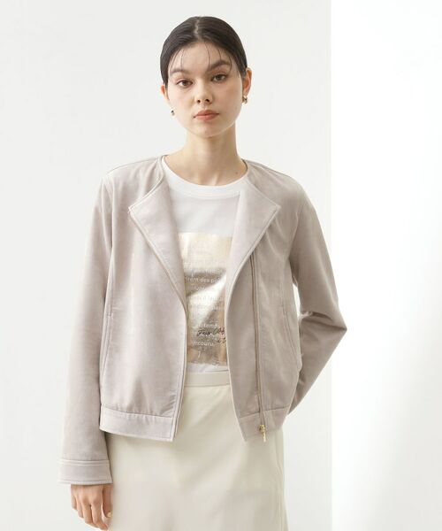 THE SHOP TK / ザ ショップ ティーケー レザーブルゾン・ジャケット | スエードライク ライダースジャケット | 詳細5