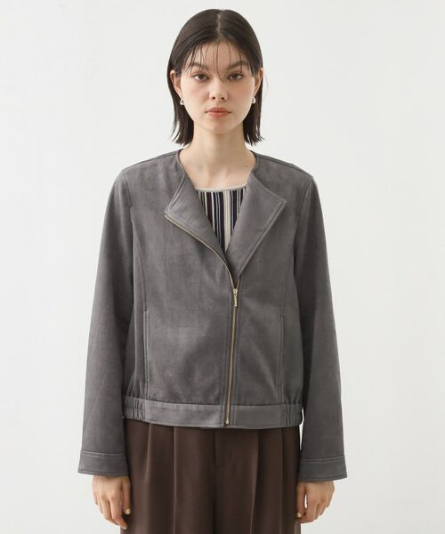 THE SHOP TK / ザ ショップ ティーケー レザーブルゾン・ジャケット | スエードライク ライダースジャケット | 詳細9