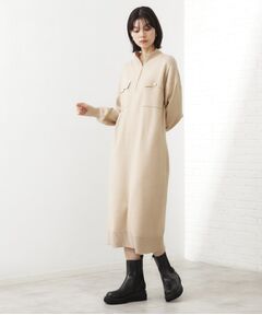 THE SHOP TK / ザ ショップ ティーケー ロング・マキシ丈ワンピース | 1枚でこなれ見え ハーフZIPワンピース【毛玉になりにくい/静電気防止/洗濯機OK】