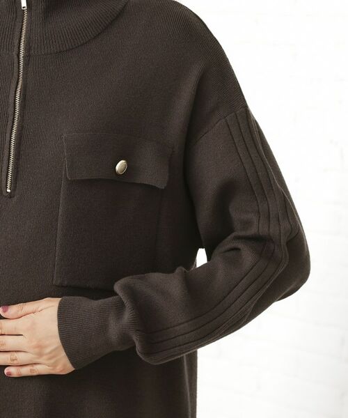 THE SHOP TK / ザ ショップ ティーケー ロング・マキシ丈ワンピース | 1枚でこなれ見え ハーフZIPワンピース【毛玉になりにくい/静電気防止/洗濯機OK】 | 詳細16