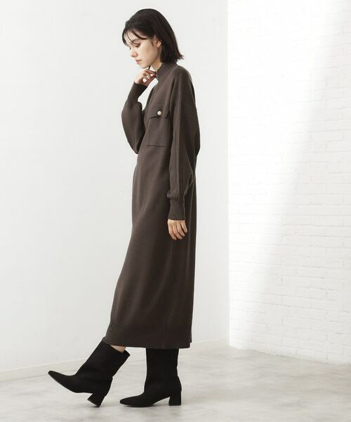 THE SHOP TK / ザ ショップ ティーケー ロング・マキシ丈ワンピース | 1枚でこなれ見え ハーフZIPワンピース【毛玉になりにくい/静電気防止/洗濯機OK】 | 詳細5