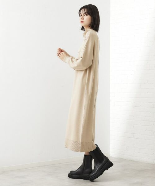 THE SHOP TK / ザ ショップ ティーケー ロング・マキシ丈ワンピース | 1枚でこなれ見え ハーフZIPワンピース【毛玉になりにくい/静電気防止/洗濯機OK】 | 詳細9