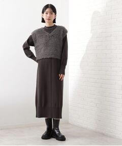 THE SHOP TK / ザ ショップ ティーケー ロング・マキシ丈ワンピース | 優秀ふわふわベスト＆ニットワンピース【毛玉になりにくい/静電気防止/洗える】