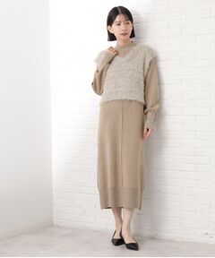THE SHOP TK / ザ ショップ ティーケー ロング・マキシ丈ワンピース | 優秀ふわふわベスト＆ニットワンピース【毛玉になりにくい/静電気防止/洗える】