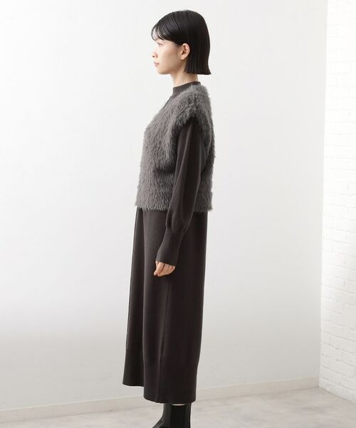 THE SHOP TK / ザ ショップ ティーケー ロング・マキシ丈ワンピース | 優秀ふわふわベスト＆ニットワンピース【毛玉になりにくい/静電気防止/洗える】 | 詳細10