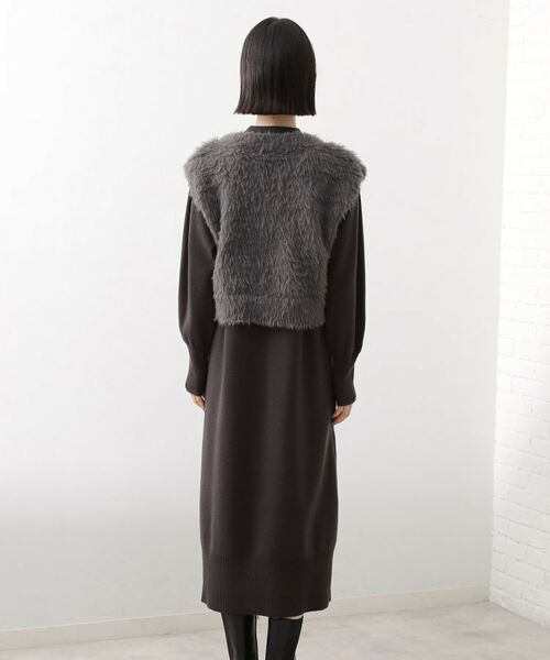 THE SHOP TK / ザ ショップ ティーケー ロング・マキシ丈ワンピース | 優秀ふわふわベスト＆ニットワンピース【毛玉になりにくい/静電気防止/洗える】 | 詳細11