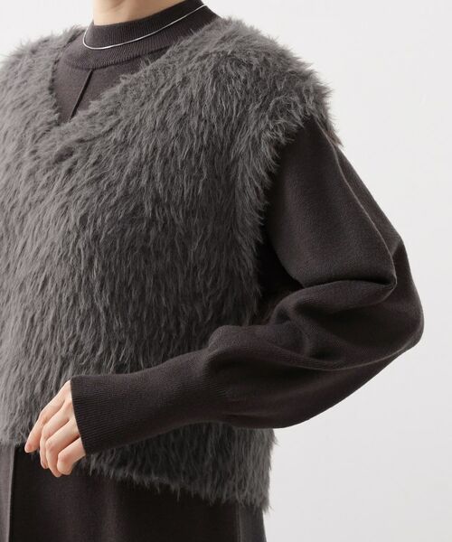 THE SHOP TK / ザ ショップ ティーケー ロング・マキシ丈ワンピース | 優秀ふわふわベスト＆ニットワンピース【毛玉になりにくい/静電気防止/洗える】 | 詳細13