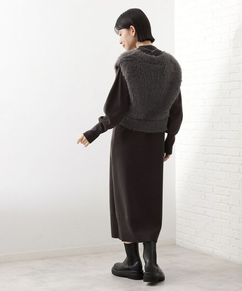 THE SHOP TK / ザ ショップ ティーケー ロング・マキシ丈ワンピース | 優秀ふわふわベスト＆ニットワンピース【毛玉になりにくい/静電気防止/洗える】 | 詳細7