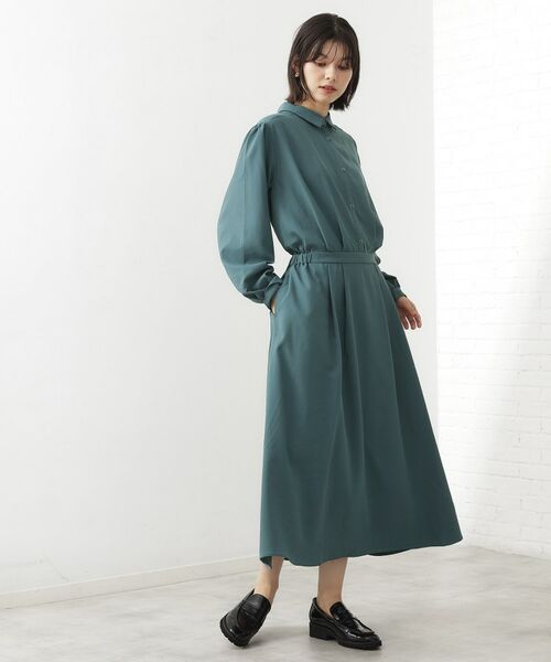 THE SHOP TK / ザ ショップ ティーケー ロング・マキシ丈ワンピース | 【即戦力】フィット&フレア長袖ワンピース | 詳細1