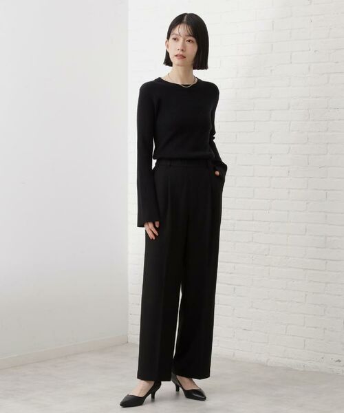 THE SHOP TK / ザ ショップ ティーケー パンツ | 【着丈選べる/XS～XLサイズ】あったか裏起毛ワイドパンツ | 詳細18