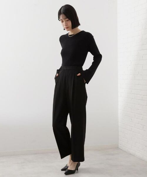 THE SHOP TK / ザ ショップ ティーケー パンツ | 【着丈選べる/XS～XLサイズ】あったか裏起毛ワイドパンツ | 詳細27